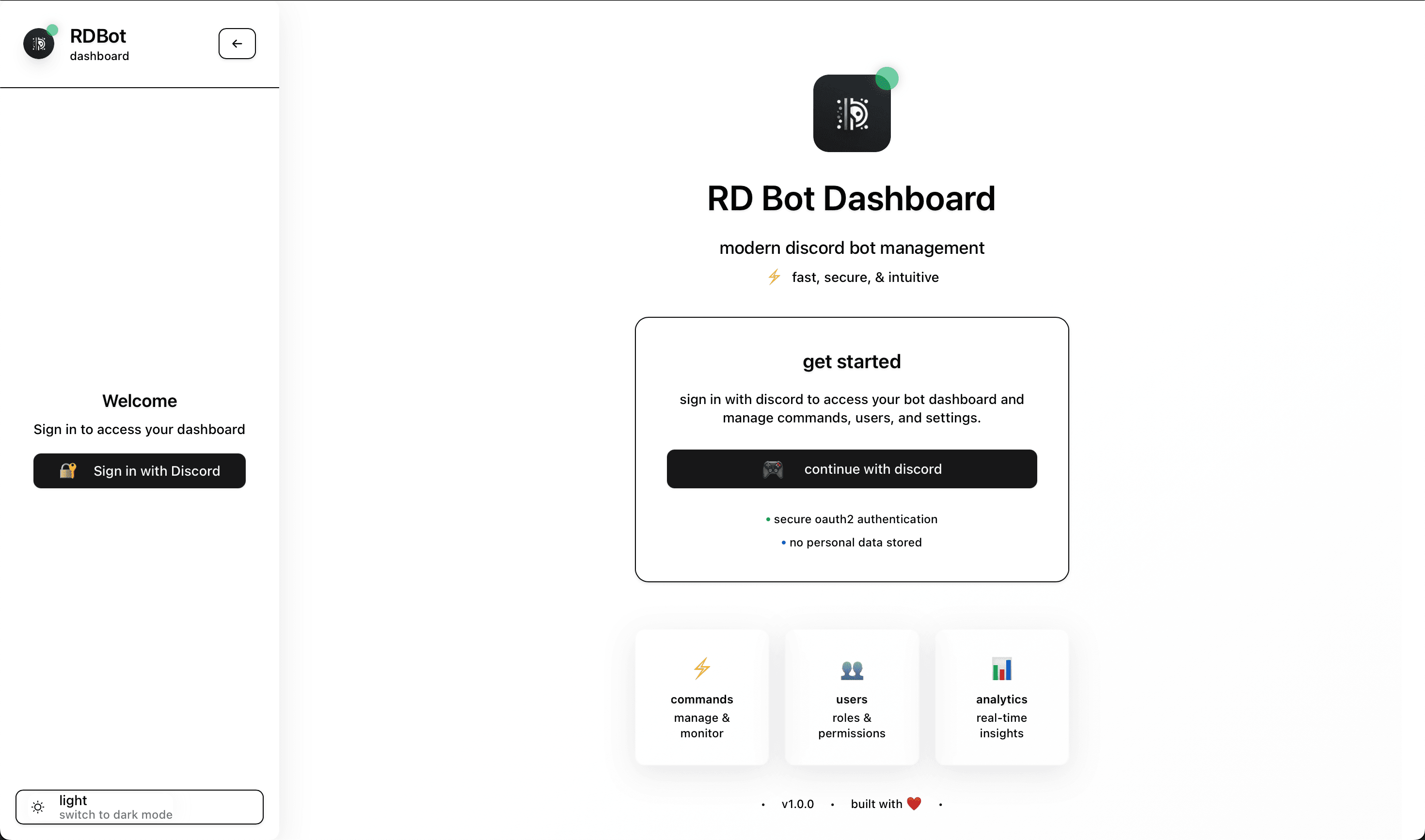 Discord Bot Dashboard 1